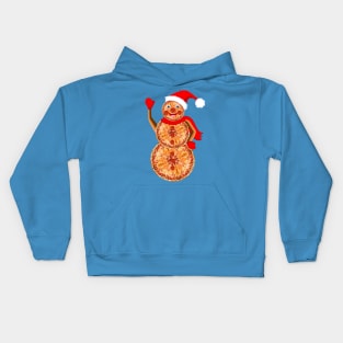 Christmas Pizza Snowman Kids Hoodie